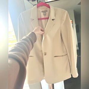 structured oversize boyfriend blazer beige jacket